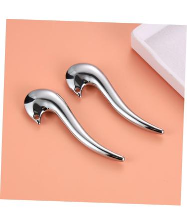 Beavorty 2pcs Metal Acupuncture Stick Eye Massager Tool Facial Massagers for Women Acupoint Massager Eye Scraping Massager Eye and Nose Massager Eye Roller Eyes Scraper Zinc Alloy 10.00X3.20X3.00CMx2pcs Silverx2pcs - Buy Online on SooperMarket.com