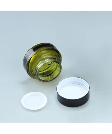 Zeoabsy 12-Pack 15ml Green Glass Cream Jars with Screw Caps & Spatulas - Perfect for Cosmetics Gels and Ointments - Buy Online on SooperMarket.com