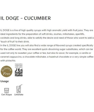 BARMAN IL DOGE Cucumber Syrup 70cl - Buy Online on SooperMarket.com