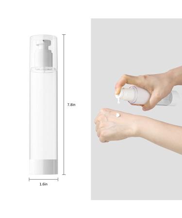 LONGWAY 4 Oz Clear Airless Cosmetic Travel Pump Bottle - Pack of 6 | Refillable Shampoo & Foundation Dispenser Containers - Buy Online on SooperMarket.com