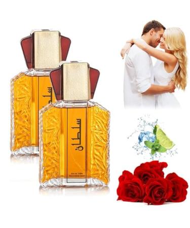 Dubai Men's Perfume - Elegant & Long Lasting Scent 100ml Arabian Cologne for Men Sultan Eau de Vapurisateur Spray Arabian Perfume Oil Sultan Gold Perfume Oil (2 Pack)