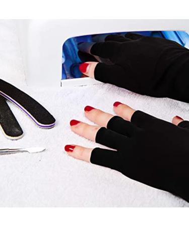 UV Shield Gloves for Nail Art | Anti-UV Fingerless Gel Manicure Gloves - Protect Hands from LED Lamps - Buy Online on SooperMarket.com