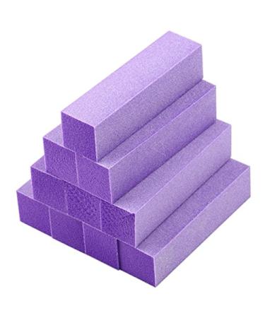 Barabesty 10x Buffing Sanding Buffer Block Files Acrylic Pedicure Manicure Nail Art Tips (Color: Purple)