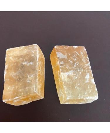 1pcs Crystal Stone Calcite Quartz Stone Rhombus Raw Specimen Natural Yellow calcspar Gemstone - Buy Online on SooperMarket.com