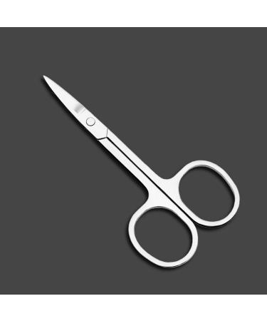 Nuosen 2 Pcs Stainless Steel Facial Hair Scissors Set for Men and Women - Nose, Beard, Moustache, Eyelash, and Eyebrow Trimmer - Buy Online on SooperMarket.com