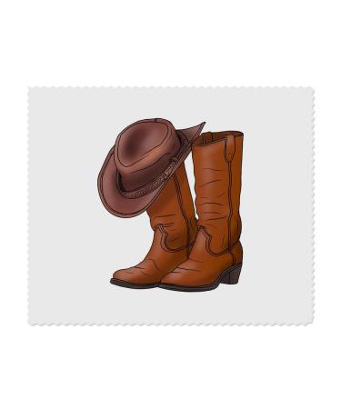 2 x 'Cowboy Boots & Hat' Microfiber Lens/Eyeglass Cleaning Cloths (LC00019560)