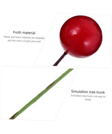 DECHOUS 144pcs DIY foam red fruit artificial fruit berry picks berry twig stem Pip Berry Stems artificial berry stems red berries red decor DIY photo props Christmas fake decoration Red 2x2x2cm - Buy Online on SooperMarket.com