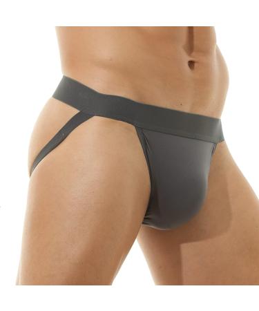 Broddle Men's Charcoal Grey Stretchy Nylon Jockstrap - Medium Size - Buy Online on SooperMarket.com