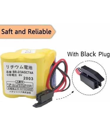 WELLVEUS 10 Pack BR-2/3AGCT4A 6V Battery for Fanuc A98L-0031-0025 | 4400mAh Black Connector - Fast International Shipping - Buy Online on SooperMarket.com