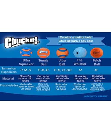 ChuckIt! The Whistler Ball Durable High Bounce Rubber Dog Ball Launcher Compatible Orange & Blue Medium 2 Pack Medium Pack of 2 - Buy Online on SooperMarket.com