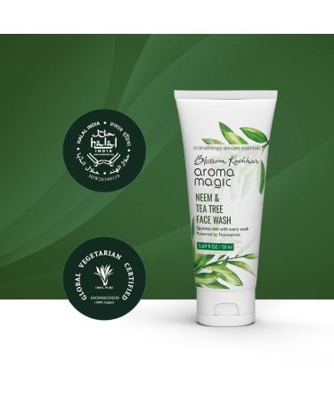 Aroma Magic Neem & Tea Tree Face Wash (Pack of 2) - Natural Acne Cleanser for Men & Women | Hydrating Facewash for Oily & Sensitive Skin | 3.38 Fl Oz (100ml) - Buy Internationally - Buy Online on SooperMarket.com