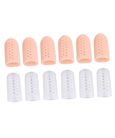 KALLORY 6 Pairs Toe Splitter Toenail Cap Toe Covers Silicone Toe Cushion High Heel Protectors Silicone Gel Thumb Protector Small Toe Protectors Creative Toe Correctors Toe Covers Assorted Color 4.3x1.7cm