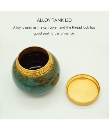 Handmade Ceramic Mini Urn for Human Ashes - Marine Blue Souvenir Urn for Home or Office Decoration - Buy Online on SooperMarket.com