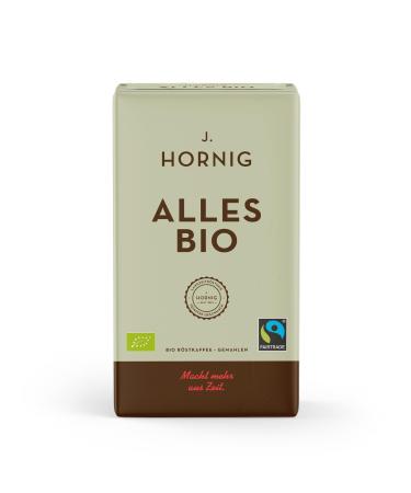 J. Hornig coffee ground organic & fair trade all organic 500g intensive aroma & strong taste ground coffee for filter coffee Frenchpress and espresso maker All bio (organic certified) 500 g (1 Pack)