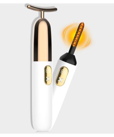 Heated Eyelash Curler Electric Eyelash Curler USB Rechargeable Lash Curler Quick Heating Natural Curl Eyelash Curlers Natural Curling Eye Lashes Curler for 24H Long Lasting White