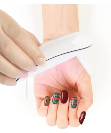 EBANKU Christmas Glitter Gel Nail Polish Strips - Long Lasting, Waterproof Full Wraps Stickers with Nail File & Wipes - UV/LED Lamp Required | SDTRK16 - Buy Online on SooperMarket.com