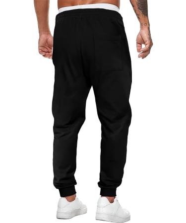 JMIERR Men's Tapered Gym Running Sweatpants Large - Black | Athletic Joggers with Pockets - Buy Online on SooperMarket.com