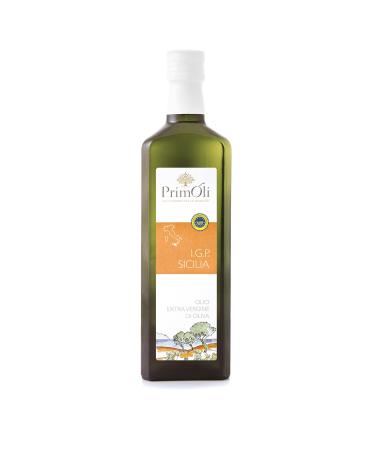 Primoli cold -pressed olive oil i.G.P.Sicilia from the Italian island of Sicily fruity ideal for vegetable sauces grilled fish and cream cheese such as ricotta 500 ml I.G.P Sicilia 500 ml (1 Pack)