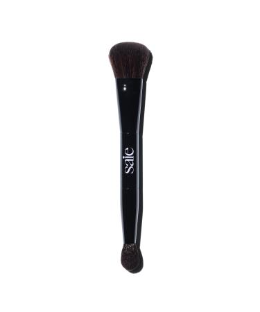 Saie The Double Brush - Multi-Use Dual Ended Makeup Brush To Highlight Contour and Conceal - Large Ended Face Brush For Sculpting + Precise Application - Vegan Cruelty-Free (1 Count)