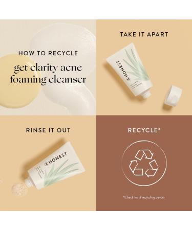Buy Honest Beauty Get Clarity Cream to Foam Acne Cleanser for Oily Skin | Vegan Cruelty-Free Colloidal Sulfur & Apple AHAs | 4 fl oz - Buy Online on SooperMarket.com