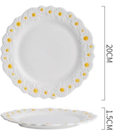 Serving Plates Ceramic Embossed Dinner Plate Dinner Household Tableware Fruit Plate Dim Sum Plate Dinner Plate Baking Plate Kitchen Tableware for Appetizer Dinner and Desserts (Size : 20cm) - Buy Online on SooperMarket.com