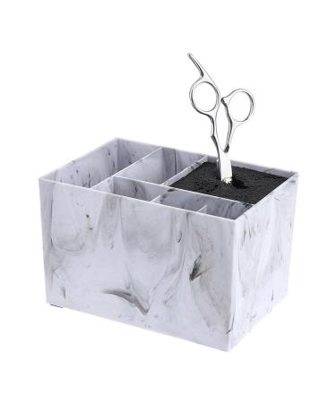 Barber Hair Stylist Scissor Holder Professional Salon Hairdresser Shear Organizer Decor Storage Box Rack - Marble 16.5x11.5x10.5 cm