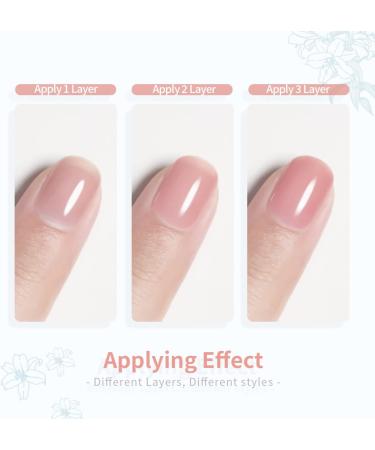 RARJSM Icy Jelly Gel Nail Polish Set of 6 Translucent Colors Sheer Rose Nude Tone Gel Polish LED UV Gel Clear Milky Light Pink Red Brown French Manicure Curing Requires 7.5ml DIY Home Nail Salon Icy Jelly Set - Buy Online on SooperMarket.com