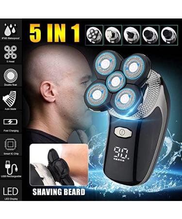 5D Floating Heads Electric Shaver - 5 in 1 Rechargeable Razor & Hair Clipper for Men | Nose & Ear Trimmer & Facial Cleaning Brush - International Shipping - Buy Online on SooperMarket.com