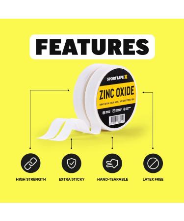 24 Rolls SPORTTAPE Finger Tape Zinc Oxide Tape - Black - 1.25cm x 10m | for Jiu Jitsu Bouldering Rock Climbing BJJ Crossfit Rowing Climbing & Golf (12 Packs of 2 Rolls) Black 1.25cm x 10m - 24 Rolls - Buy Online on SooperMarket.com