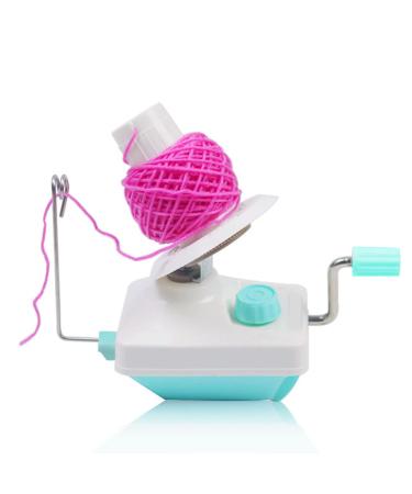 Yarn Ball Winder Hand Operated Winding Wool Winder Machine Yarn String Ball Winder, Convenient Ball Winder for Yarn Tabletop Clamp, Green Blue