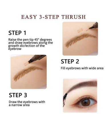 Upgrade Waterproof Microblading Eyebrow Pen - 24HR Long Lasting, Smudge-proof, Natural Look - Light Brown - Buy Online on SooperMarket.com