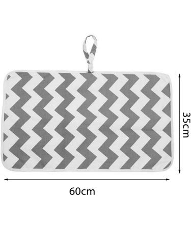 Nappy Changing Mat | Foldable Waterproof Diaper Pad for Home & Travel | Gray Waves Design | 60x35 cm - Buy Online on SooperMarket.com