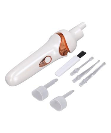 LED Light Ear Wax Cleaner Electric Ear Cleaner Vacuum USB Charging for Adults for Kids for Daily Care (White)