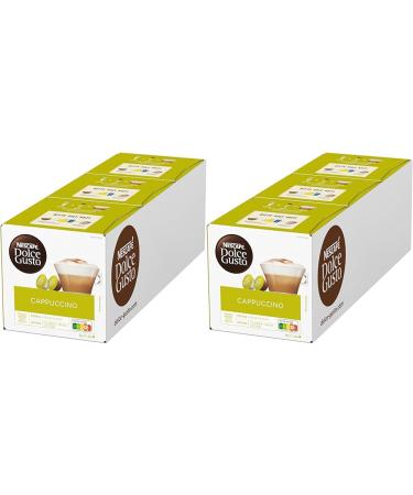 Nescaf Dolce Gusto cappuccino 48 coffee capsules Arabica and Robusta Beans full -bodied coffee and loose milk foam aroma sealed capsules 6 -pack (3x16 capsules) 16 pieces (6 Pack)