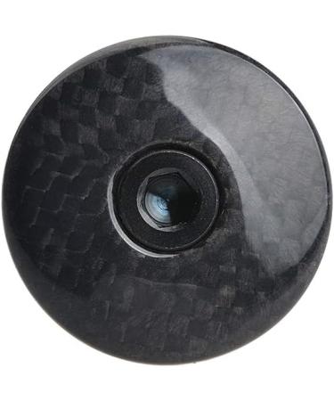 Wanyifa 1 1/8 3K Carbon Fiber Cycling Headset Stem Top Cap - Glossy with Black Finish | Includes M6x35mm Titanium Bolt - Buy Online on SooperMarket.com