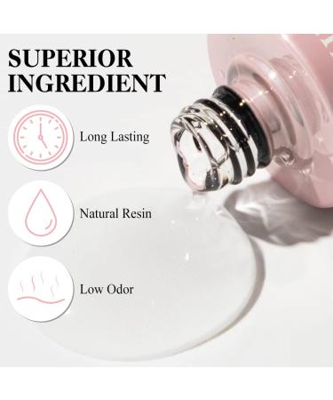 MIZHSE 2x18ML Base and Top Coat Gel Nail Polish Set | Long-Lasting Shiny Finish | No Wipe Soak Off UV LED Clear Nail Polish - Buy Online on SooperMarket.com