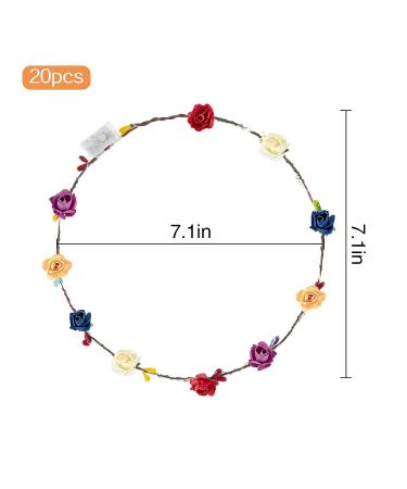 20-Piece LED Flower Crowns Headbands for Women - Light Up Garlands for Wedding, Beach Party, Halloween & More - Buy Online on SooperMarket.com