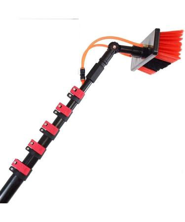 Window Cleaning Pole Water Fed Extendable Brush for Indoor/Outdoor High Window Extension Cleaning Pole Window Washing Equipment/10.8M/35Ft 55cm Brush Head 11M/36FT
