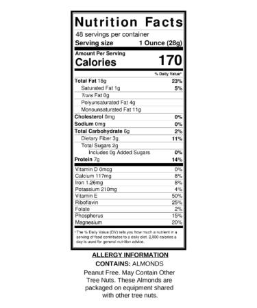 Wild Soil Beyond Almonds 20% Higher Protein | Distinct & Superior Medium Roast Almonds | 3 lb Pack | Unsalted & Organic - Buy Online on SooperMarket.com