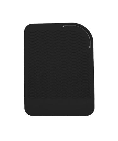 Heat Resistant Mat for Curling Iron, Flat Irons and Hair Straightener Hair Styling Tools 9" x 6.5", Food Grade Silicone, Black