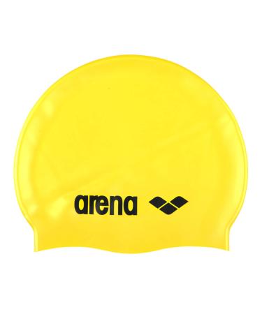 Arena Classic Unisex silicone bath cap swimming cap for women and men bathing cap with a reinforced edge soft and hard-wearing swimming cap yellow
