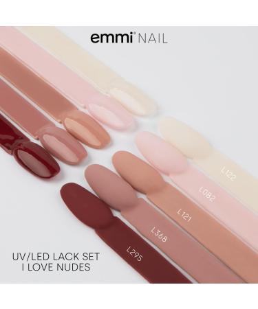 Emmi Nail Shellac UV Varnish Set I Love Nudes - Durable Natural Nail Reinforcement & High Gloss Finish (1ml Pack) - Buy Online on SooperMarket.com