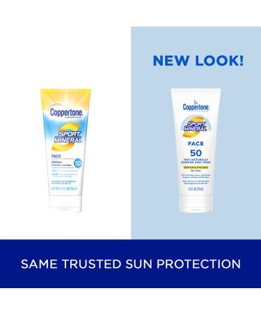 Coppertone Sport Mineral Sunscreen SPF 50 - Oil Free, 2.5 fl oz | High-Performance UV Protection - Buy Online on SooperMarket.com