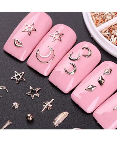 1 Box Japanese Nail Rivets Rose Gold Metal Nail Art Studs Shell Star Fish Conch Hollow Studs Multiple Shapes 3d Mixed Manicure Jewelry for Craft Diy Nails Decoration - Buy Online on SooperMarket.com