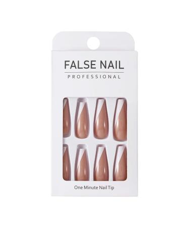 Brishow French Ballerina Acrylic Press-On Nails - Long Full Cover 24pcs for Women & Girls | International Shipping Available - Buy Online on SooperMarket.com