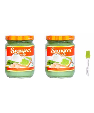 Mariza Srikaya Pandan Coconut Spread, 8 Ounce (Pack of 2) Bundle with PrimeTime Direct Silicone Basting Brush in a PTD Sealed Bag