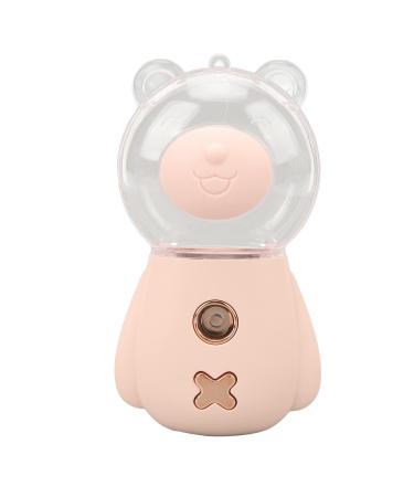 Nano Sprayer Cute Shape DC5V 300ML Moisturizing Skin Nano Mister Handheld 3 Minute Timing with Lanyard for Office Pink