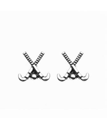 Sportybella Field Hockey Stud Earrings, Field Hockey Stick and Ball Jewelry, Field Hockey Gifts, Field Hockey Charm Earrings, for Field Hockey Players