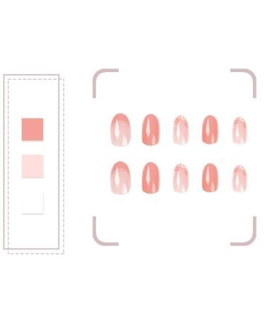 Luvadeyo 24 Pcs Medium Press on Nails - Orange French Fake Nails with Nail Glue | Buy Online Internationally - Buy Online on SooperMarket.com