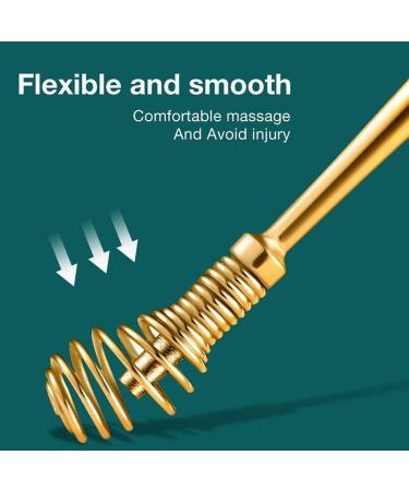 Gold Steel Ear Wax Picker - Earpick Wax Remover Curette for Ear Cleaning - Buy Online on SooperMarket.com